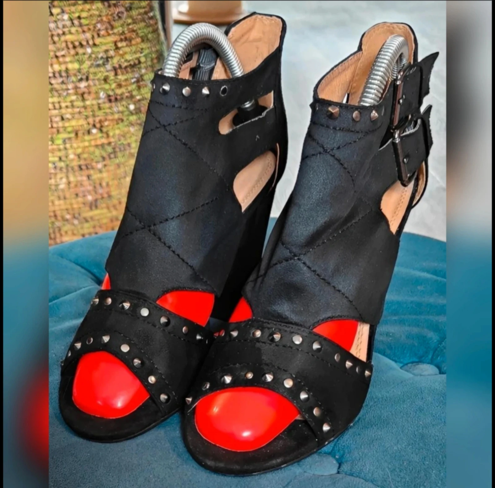 Stylish Black sandals with studs Eksept size 38 – photo 7